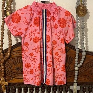 THML Pink and Red Floral Blouse